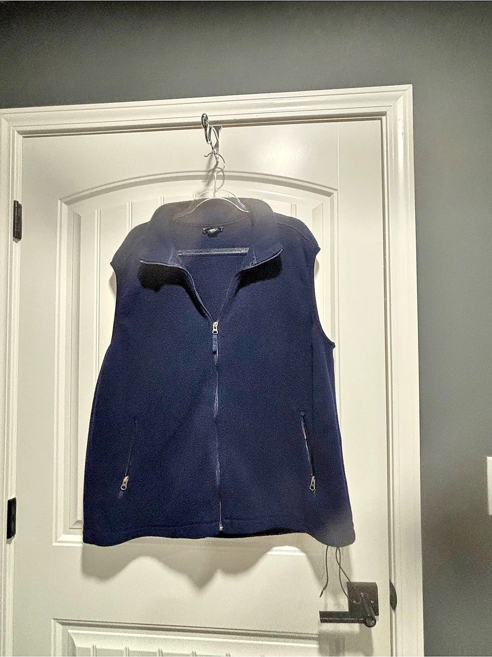 Lands' End Fleece Zip Vest in Blue XXL